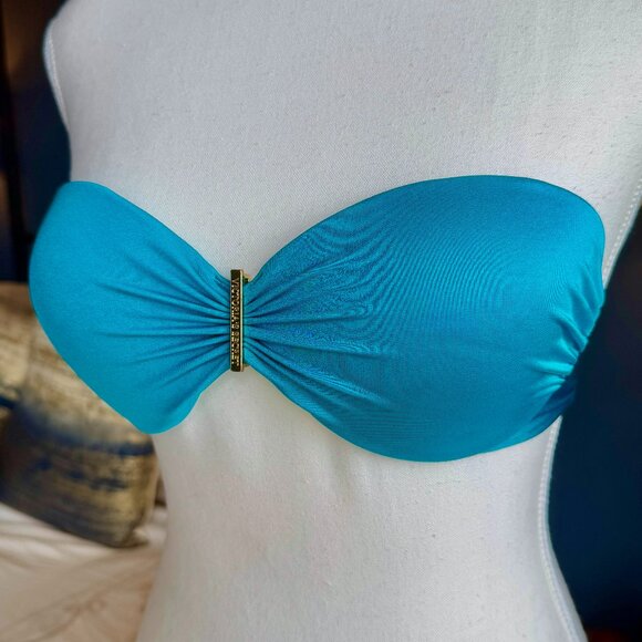Teal Turquoise Strapless Bikini Top - Picture 3 of 7